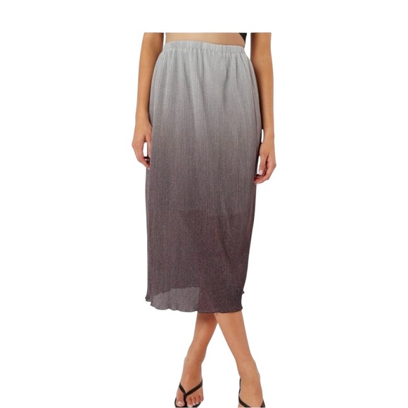 Petal & Pup Dresses & Skirts - Petal & Pup Gray Ombre Pleated Midi Skirt